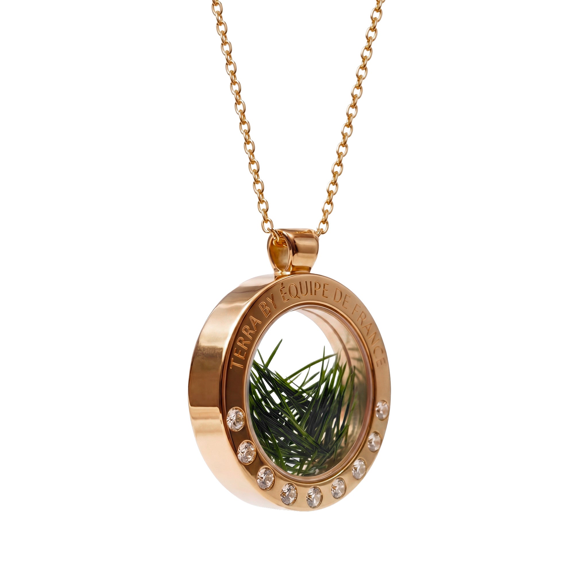 TERRA by Équipe de France - ACCESS - Acier doré - Brillant - 9 Pierres - Grand - 31mm - profil