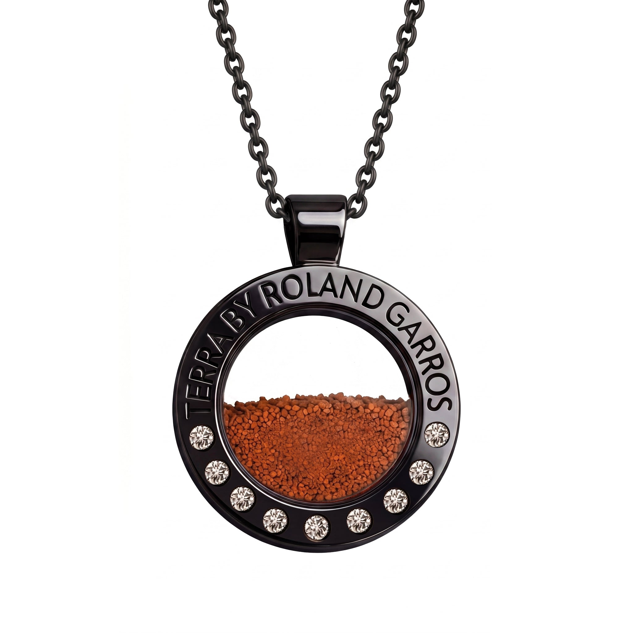 TERRA by Roland Garros - ACCESS - Acier noir brillant - 9 Brillants - Grand - 31mm