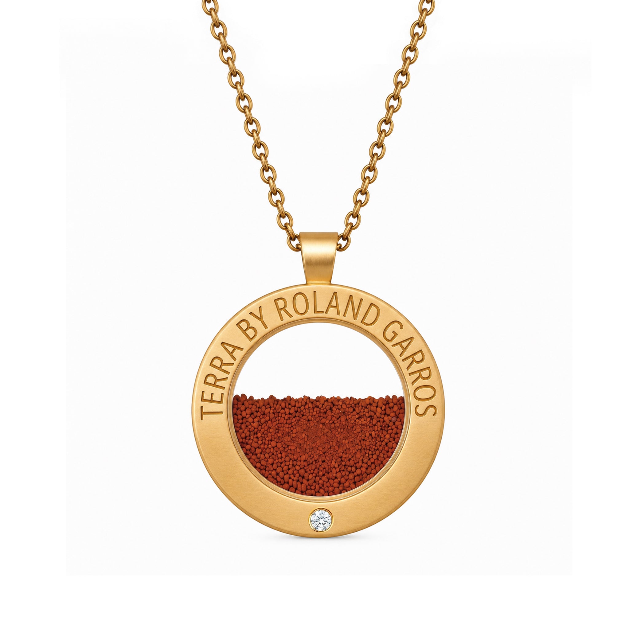 TERRA by Roland Garros - ACCESS - Acier doré mat - 1 Brillant - Grand - 31mm